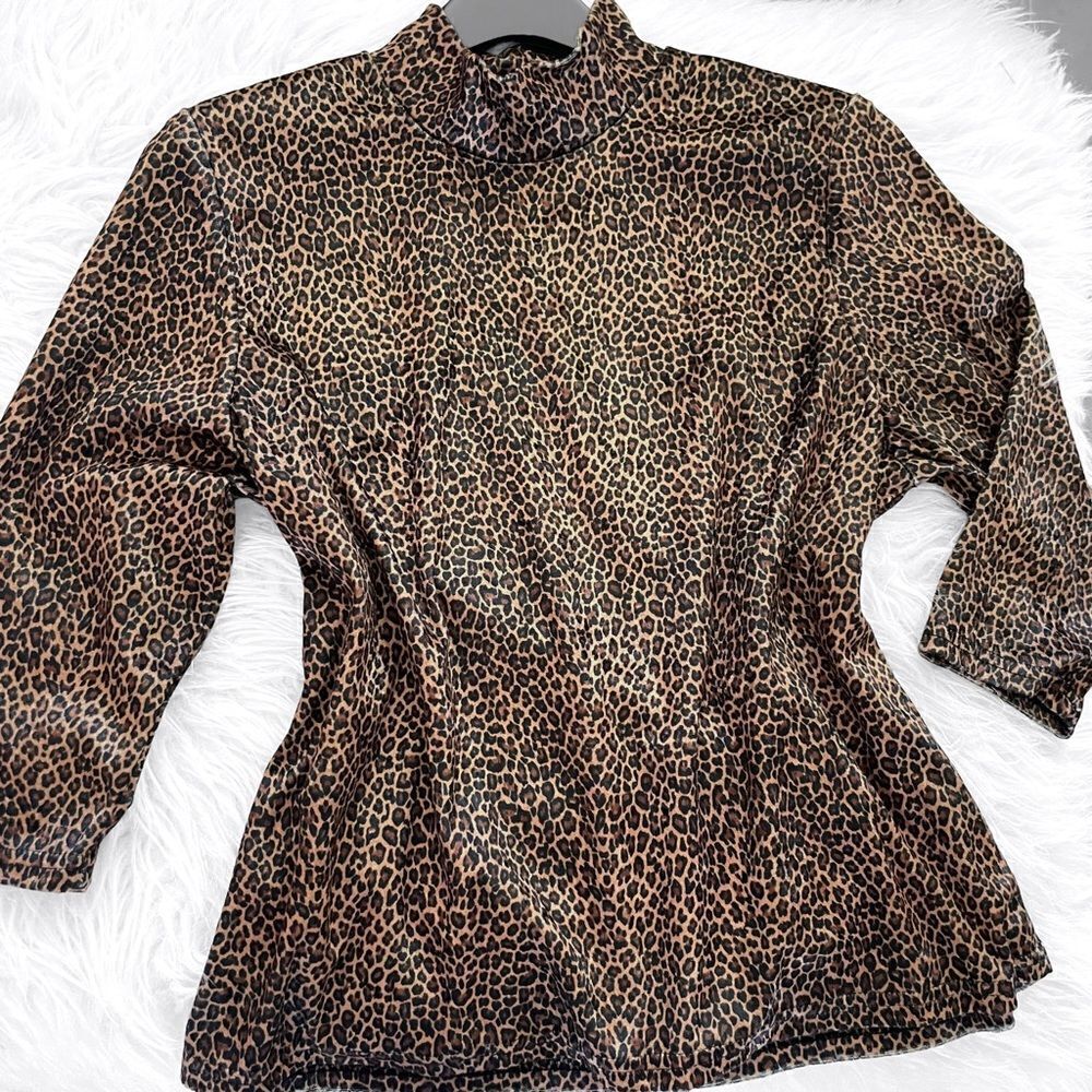Vintage Velvet Leopard Print Top - Picture 4 of 5